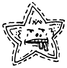 A star with buck teeth, unimpressed.